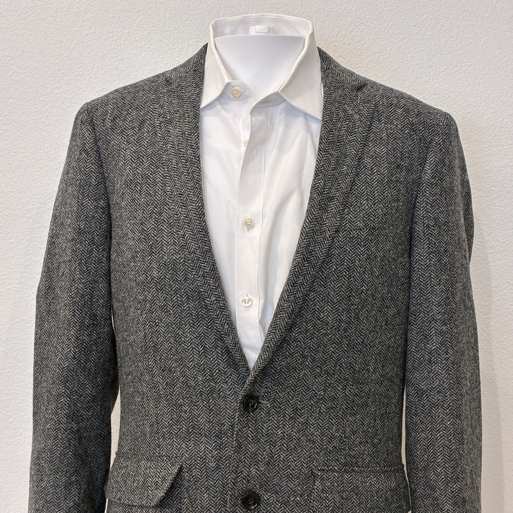 J.Crew Ludlow Moon Herringbone Tweed Wool Blazer 38R Gray Sport Coat Preppy - Picture 2 of 16
